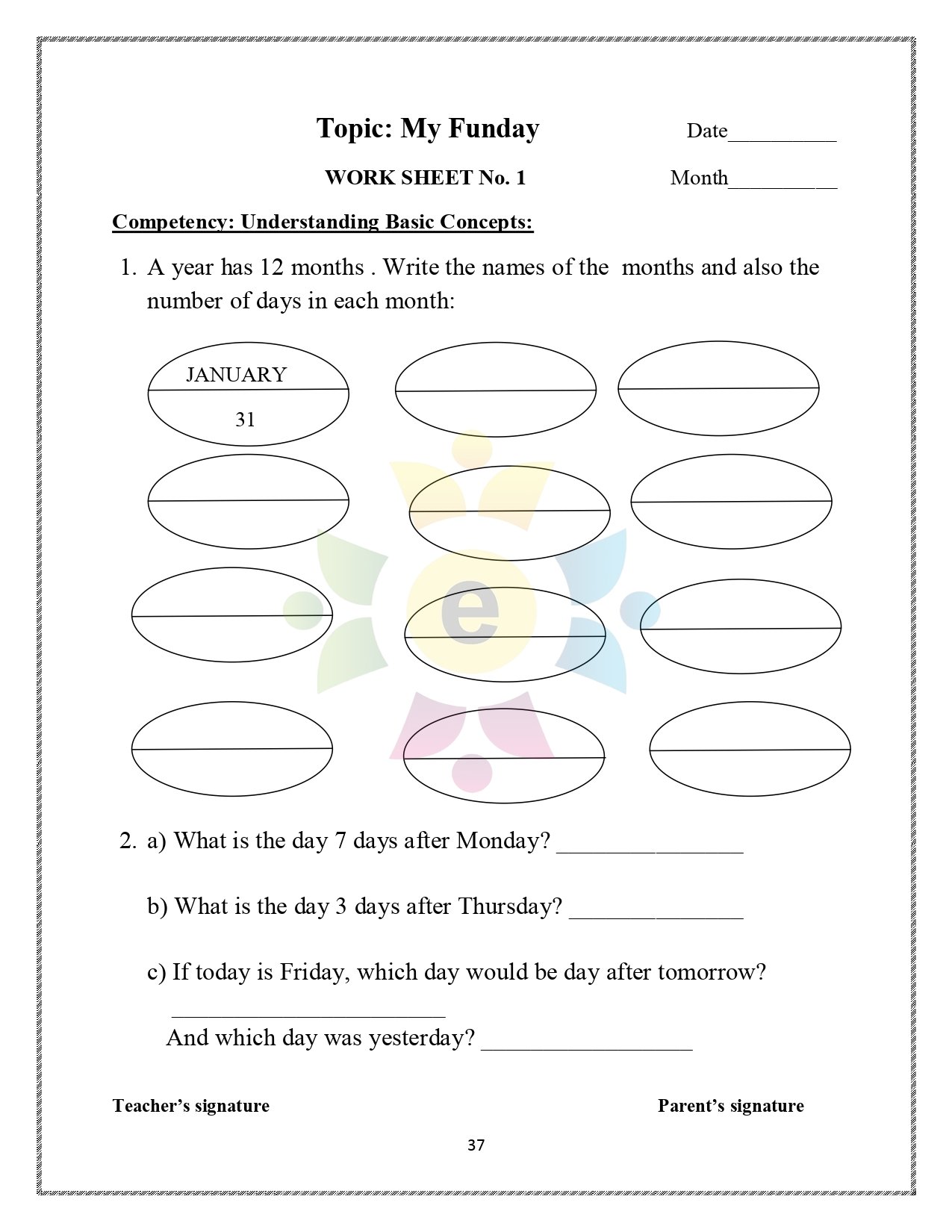 Maths Worksheet for Class-2